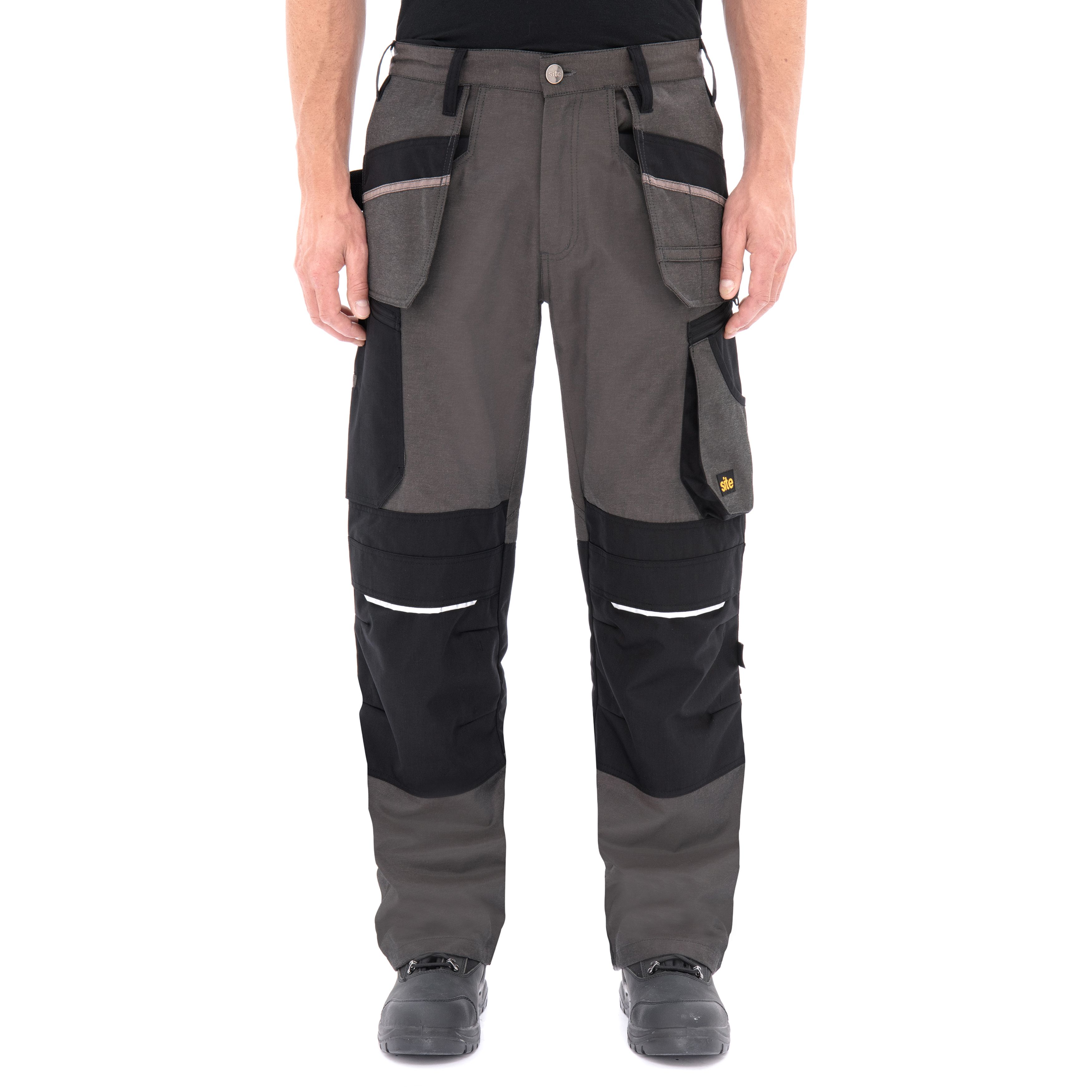 Site Tanuki Black & grey Trousers, W32" L32"