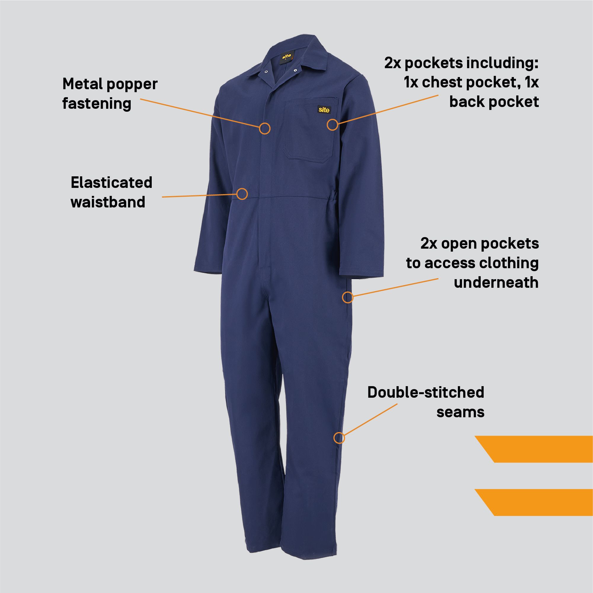 Site Teape Navy Coverall Large