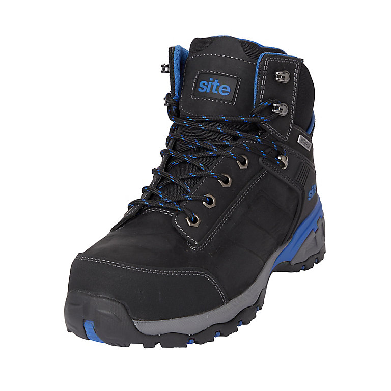 Site Thorite Unisex Black & blue Safety boots, Size 9 | DIY at B&Q