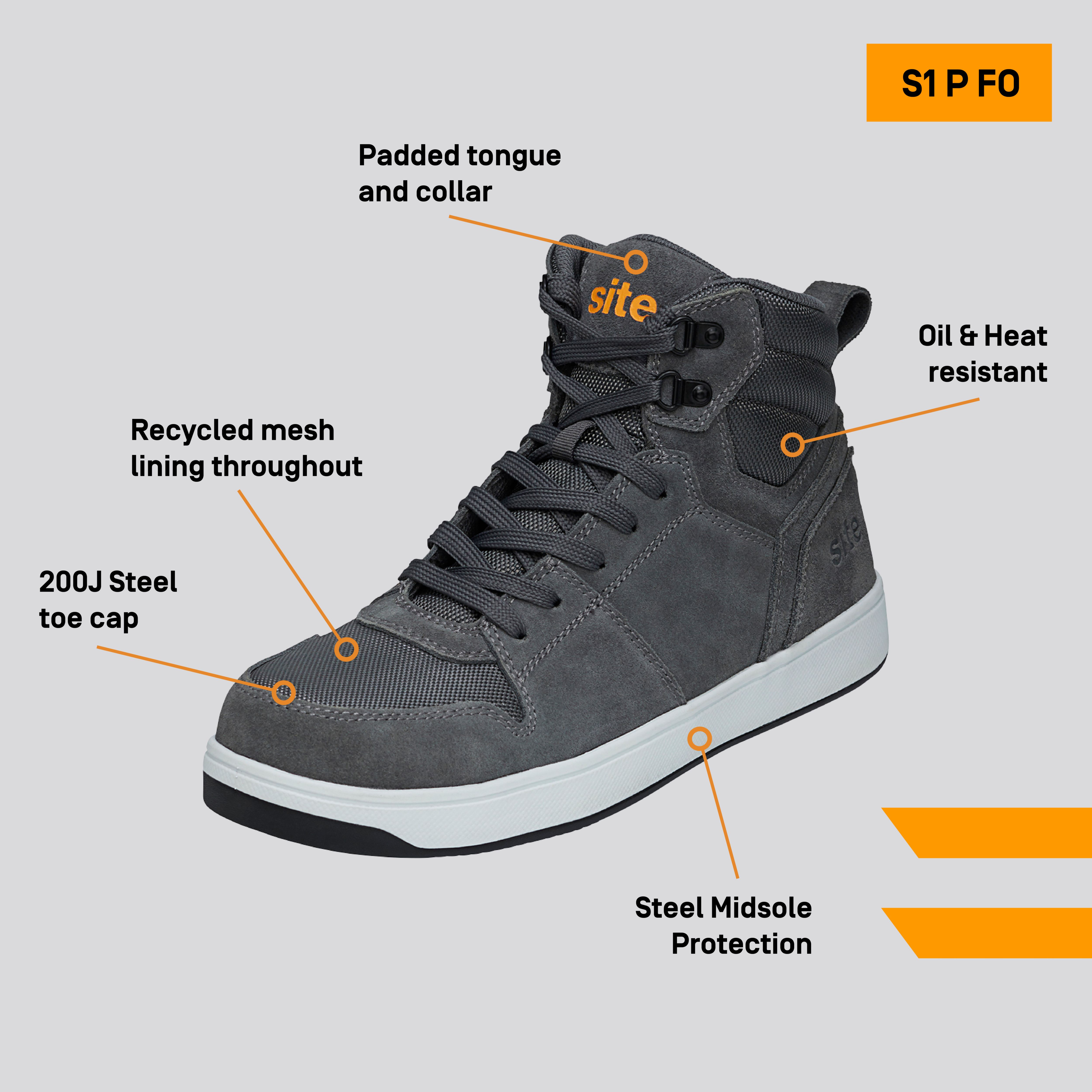 Site Toth Grey Trainer boots, Size 12