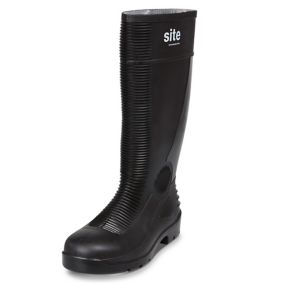 Site Trench Black Safety wellington boots, Size 10