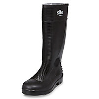 Site Trench Black Safety wellington boots, Size 8