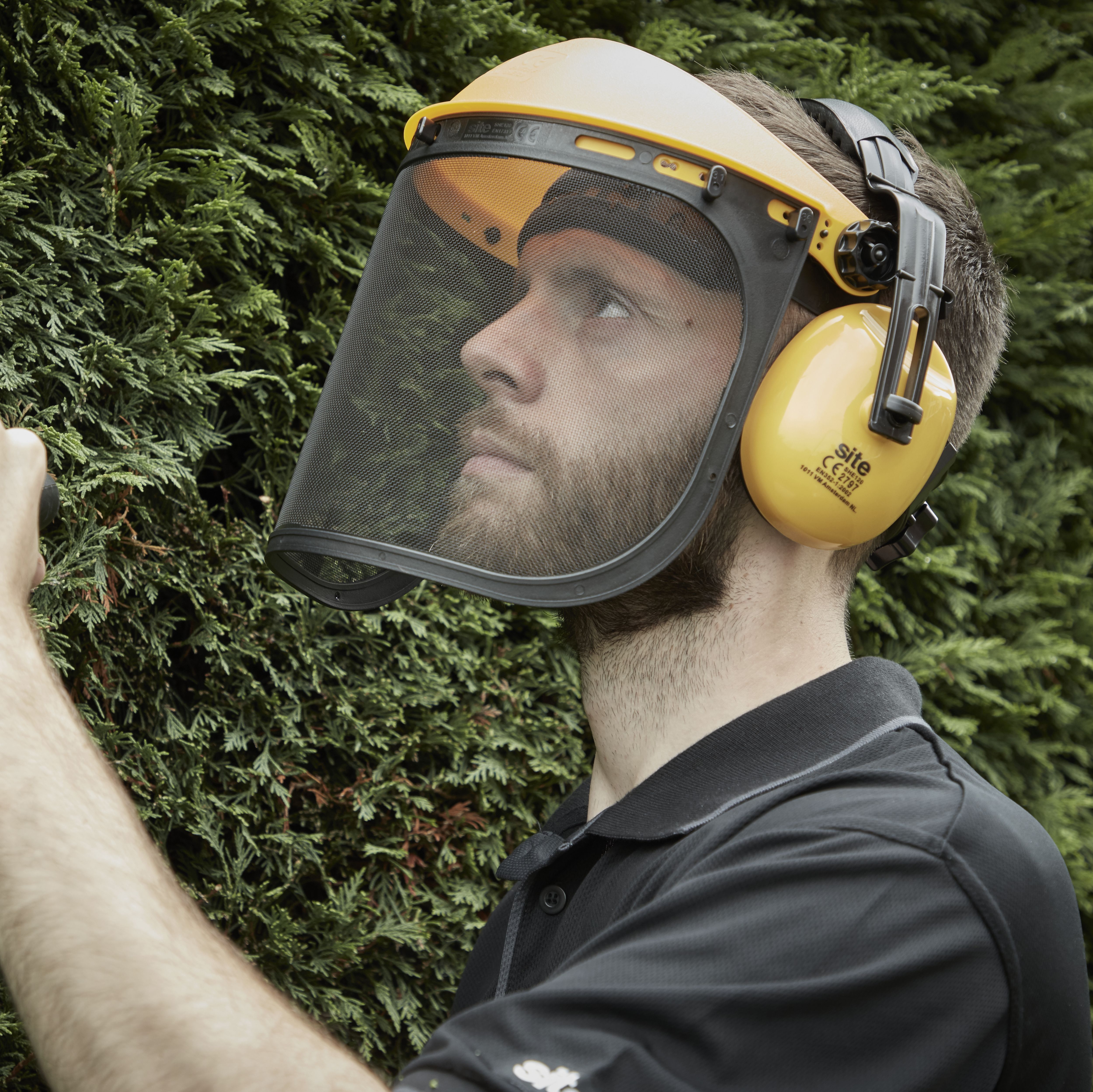 Site Yellow ABS plastic Face shield & ear defender
