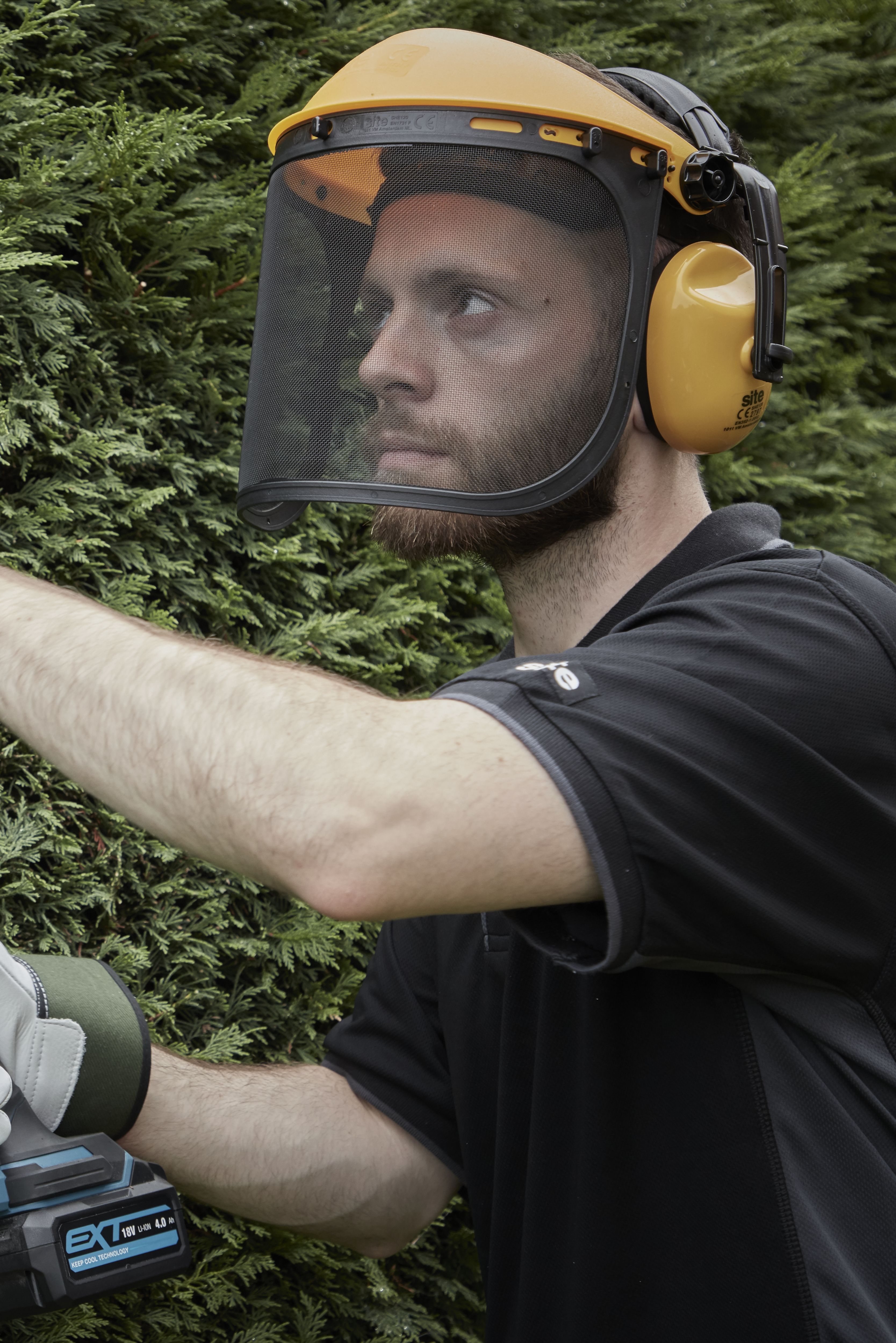 Site Yellow ABS plastic Face shield & ear defender