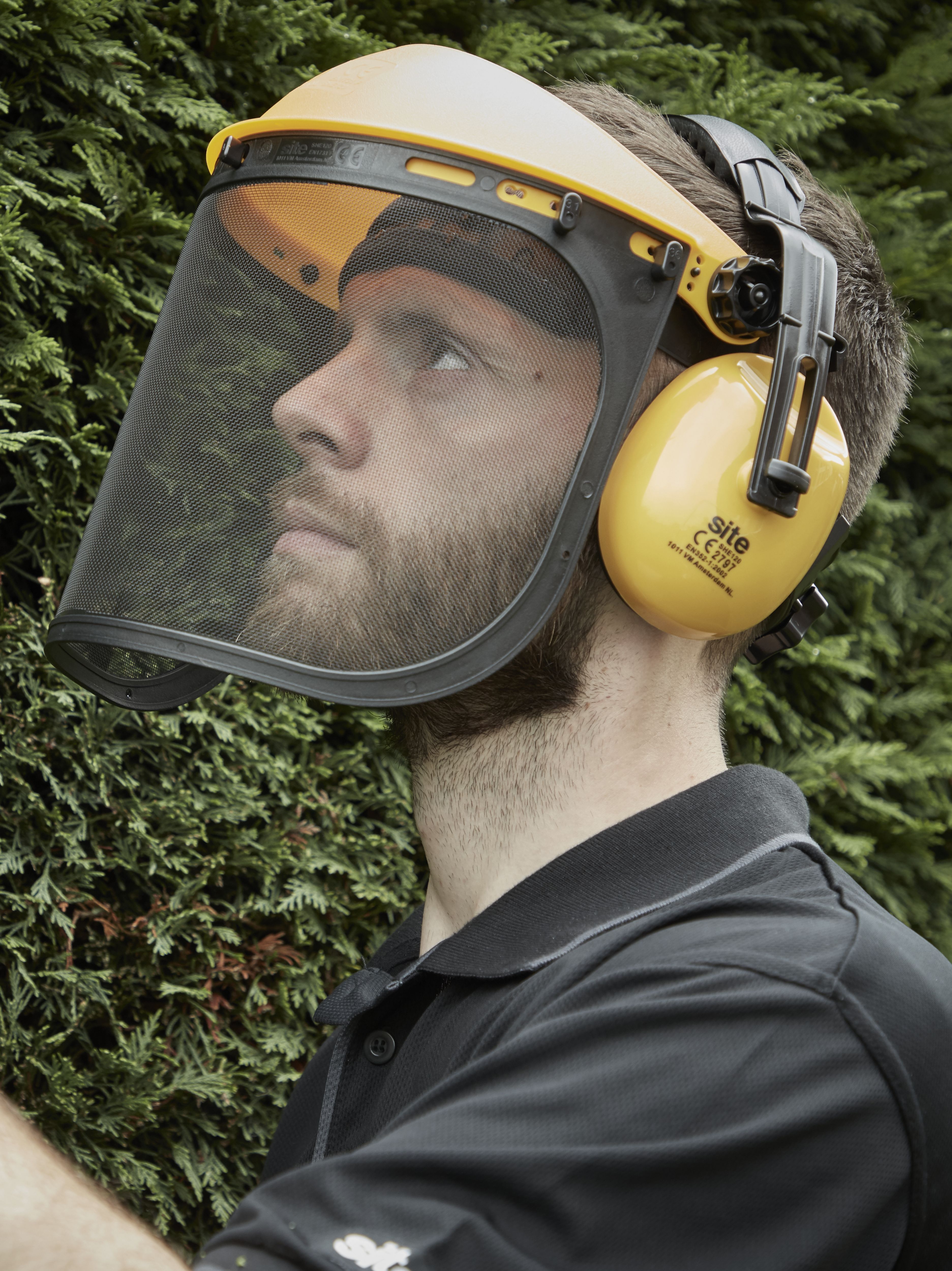 Site Yellow ABS plastic Face shield & ear defender