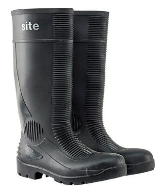 SiteBlackSafety wellingtons, Size8
