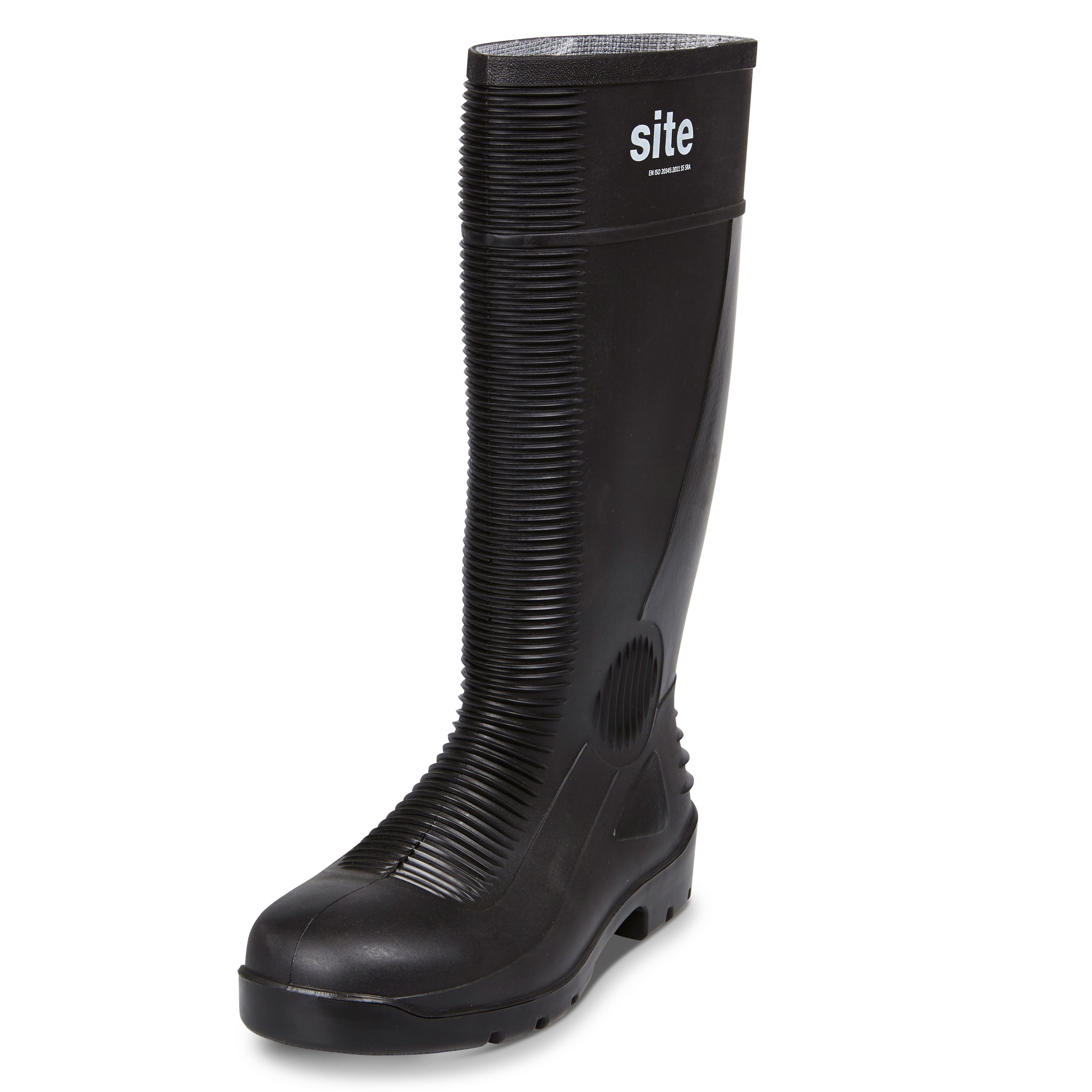 SiteTrenchBlackSafety wellington boots, Size10