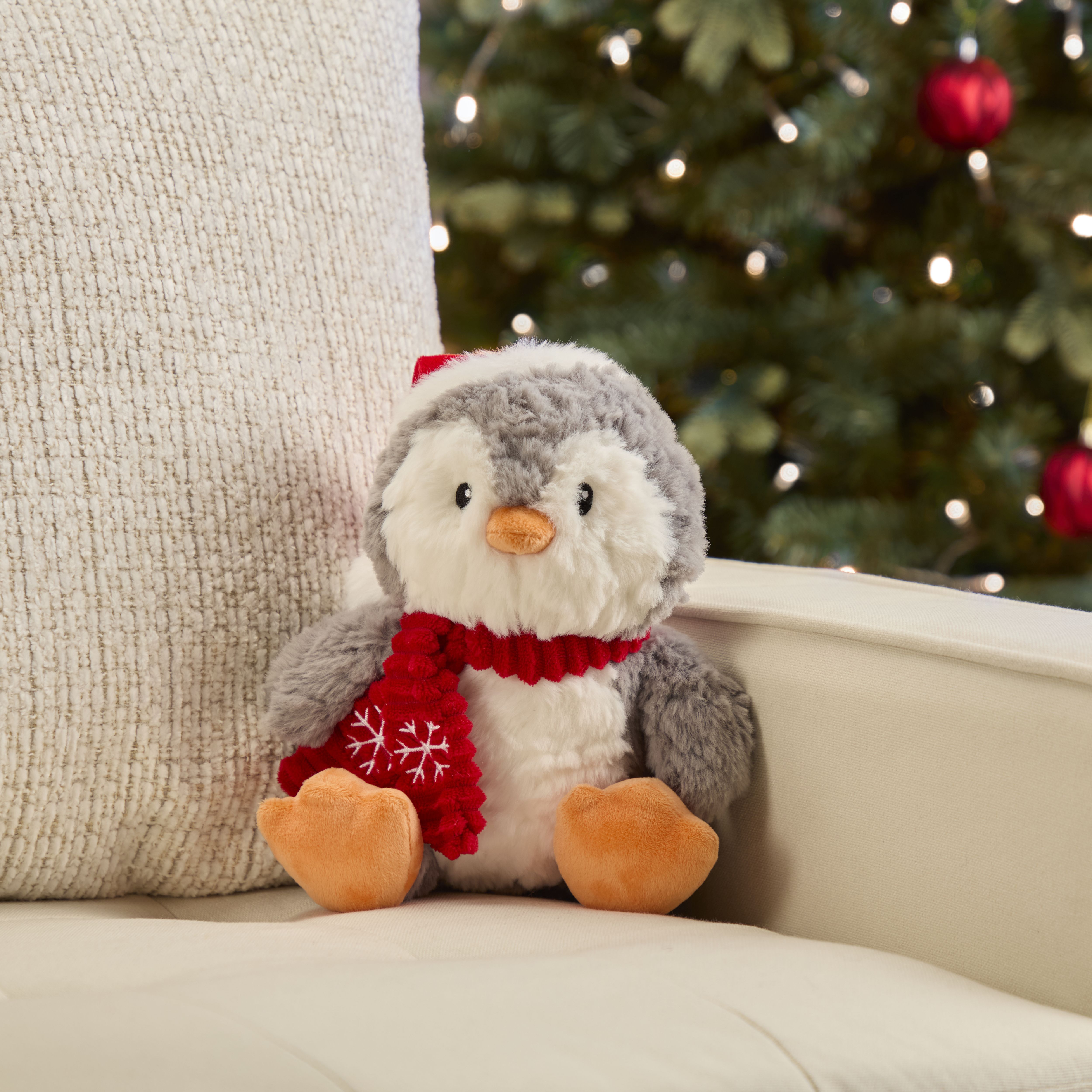 Sitting Christmas Penguin Plush toy Grey