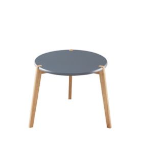 Siva Matt dark grey & natural Side table (H)39cm (W)45cm