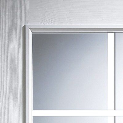 SKIP18C 6 PANEL PAINTED GLZD DOOR 2040X7