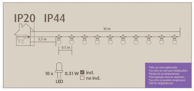 SKIP18C FESTOON LIGHT CHAIN WHITE LED