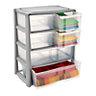 SKIP19A 6 DRAWER WIDE PLASTIC TOWER
