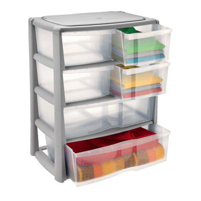 Skip19a 6 Drawer Wide Plastic Tower Diy At B Q