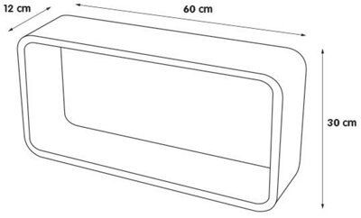 SKIP19A -FORM BLACK RECTANGLE SHELF 2 PA