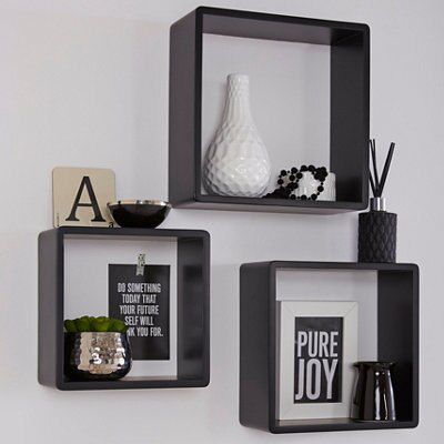 SKIP19A -FORM BLACK RECTANGLE SHELF 2 PA