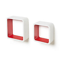 SKIP19A -FORM WHITE/RED CURVED CUBE SHEL
