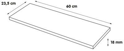 SKIP19A -SHELFBOARD WHITE GL FOIL 60X23.