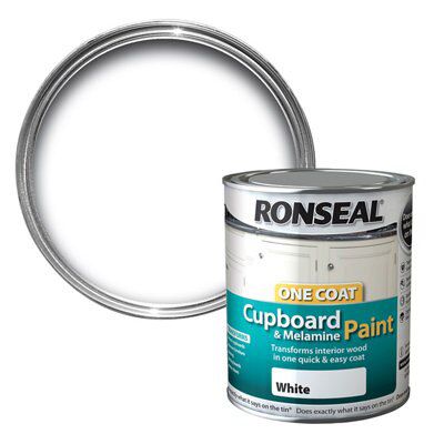 Ronseal one coat cupboard melamine discount & mdf paint white gloss 750ml