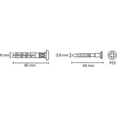 SKIP19C HAMMER IN NYLON PLUG MSHRM 6X40M