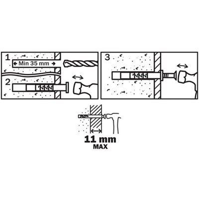 SKIP19C HAMMER IN NYLON PLUG MSHRM 6X40M