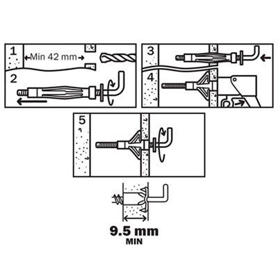 SKIP19C HOLLOW WALL ANCHOR L HOOK M5X52M