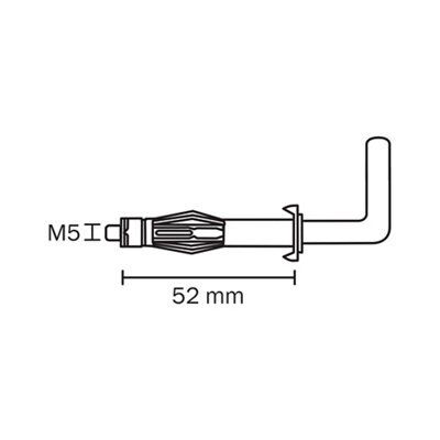 SKIP19C HOLLOW WALL ANCHOR L HOOK M5X52M