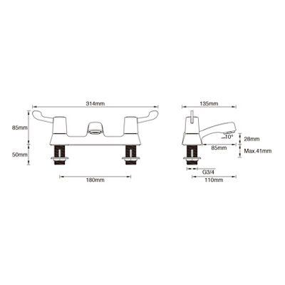 SKIP19C PLUMBSURE AMBER BTH MIXER CHROME