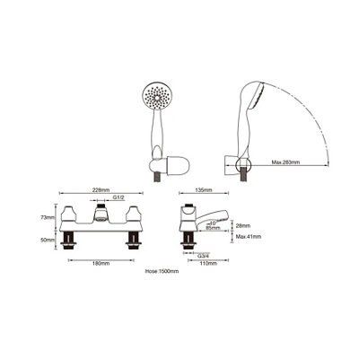 SKIP19C PLUMBSURE TOPAZ BTH SHWR MXR CHR