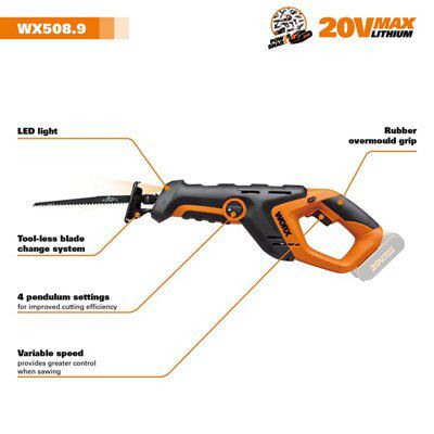 SKIP19C WORX 20V MAX LI RECIPROCATING SA