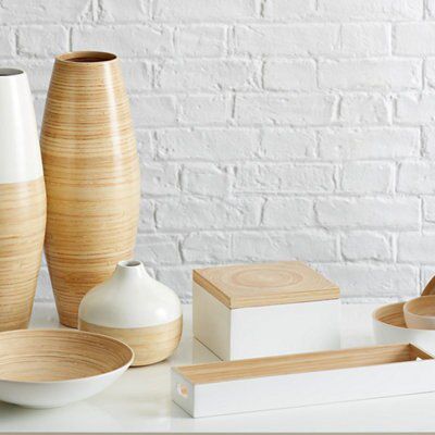 SKIP19D BAMBOO & LACQUER STORAGE BOX WHI