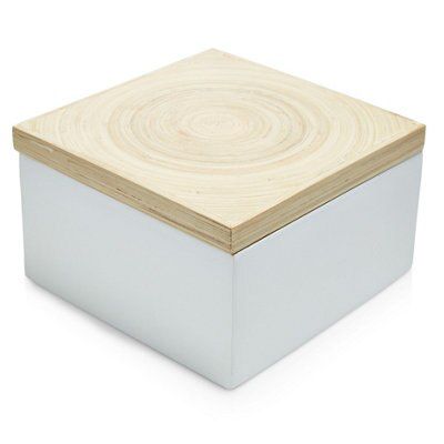 SKIP19D BAMBOO & LACQUER STORAGE BOX WHI