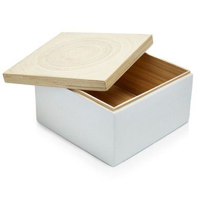 SKIP19D BAMBOO & LACQUER STORAGE BOX WHI