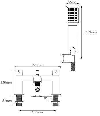 SKIP20A C&L AIRLIE 2 TAP HOLE BATH SHOWE