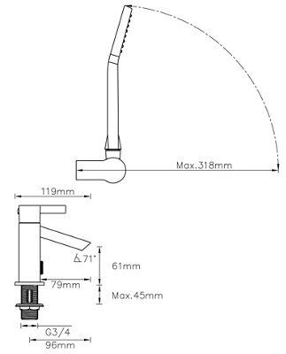 SKIP20A C&L AIRLIE 2 TAP HOLE BATH SHOWE