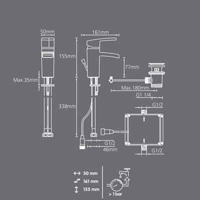 SKIP20A C&L HAVASU BASIN MIXER WITH LIGH