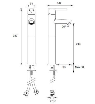 SKIP20A C&L PURITY TALL BASIN MIXER CHRM