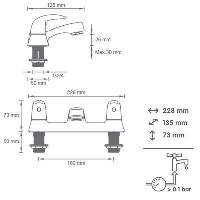 SKIP20A C&L WAVE BATH MIXER