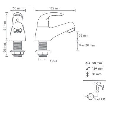 SKIP20A C&L WAVE BATH TAPS