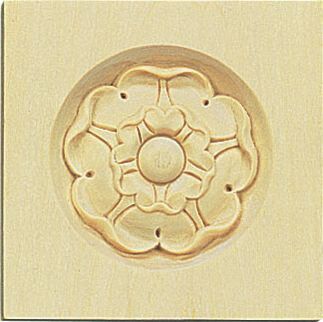 SKIP20A CARVED CORNER BLOCK ROSE