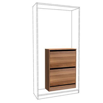 SKIP20A DRWIN SHOE RACK WALNUT 951X750X2