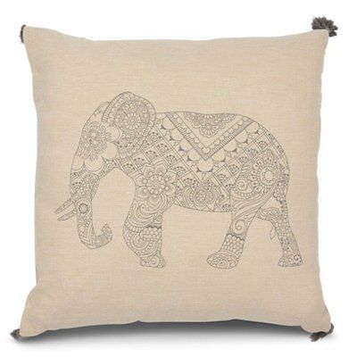 SKIP20A ELEPHANT PRINTED CUSHION | DIY at B&Q