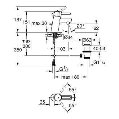 SKIP20A FEEL BASIN MIXER WITH POP UP WAS