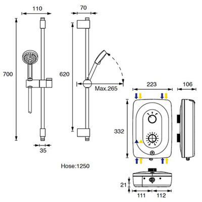 SKIP20A MIRA SHORE 9.5KW ELEC SHOWER 1.1