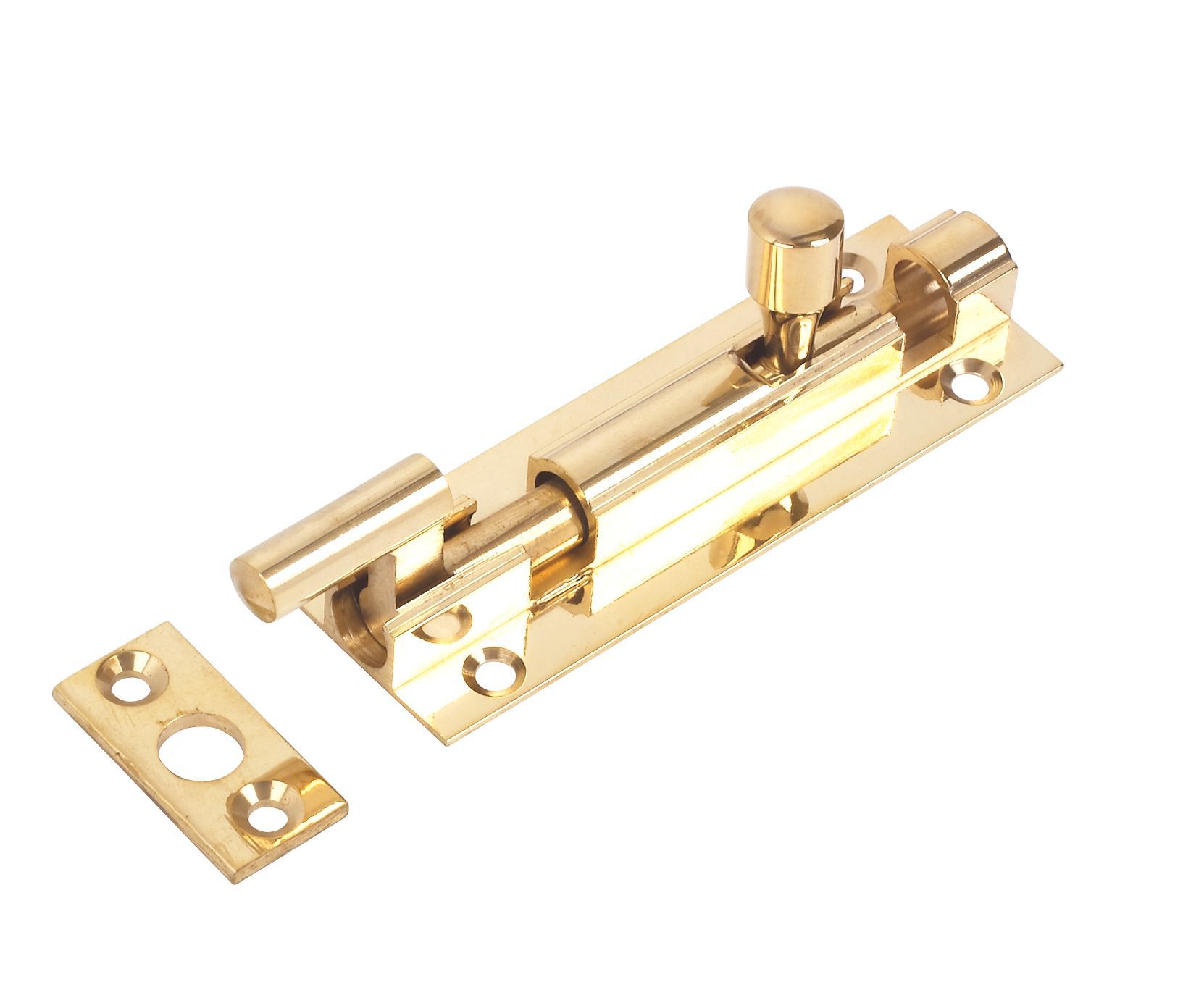 SKIP20A NECKED BOLT POLISHED BRASS 76MM
