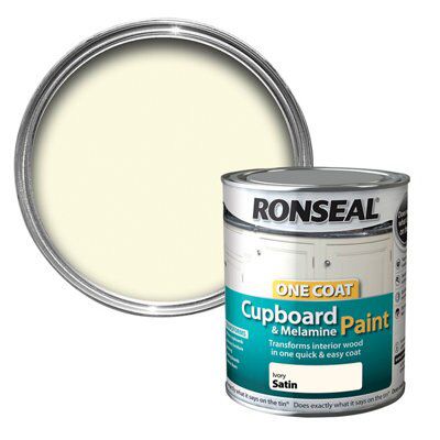 Ronseal cupboard and outlet furniture paint ivory satin