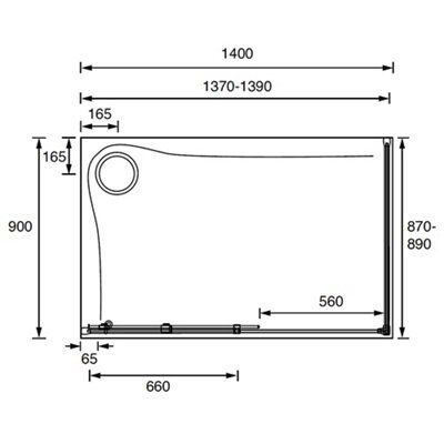 SKIP20A ULTRA LOW PRO RECT LH TRAY 1400X