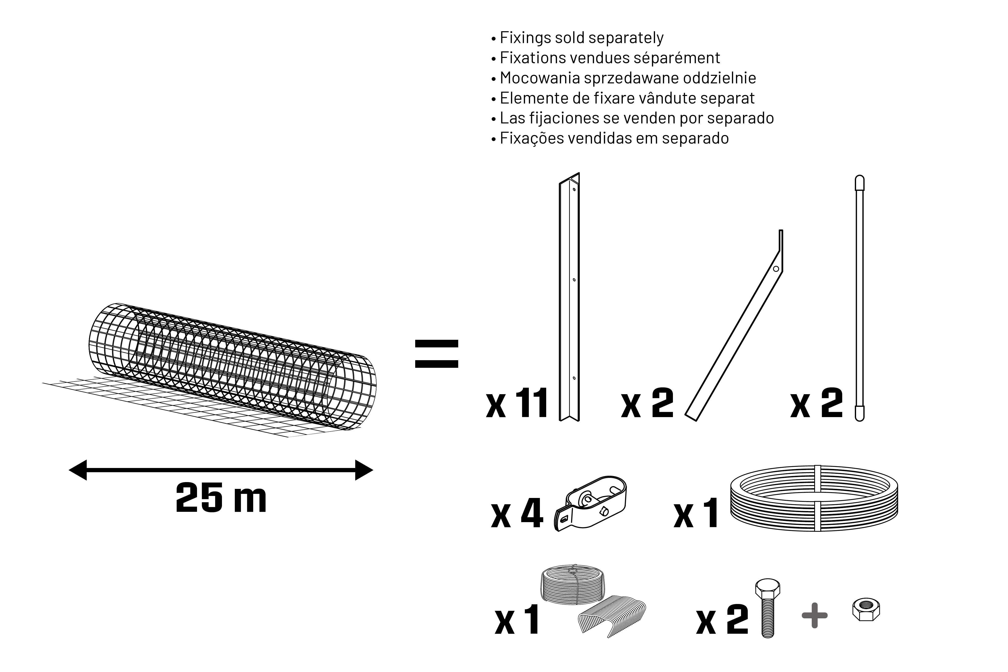 SKIP20B WIRE FENCE ROLL 1.5X25M/100X75MM