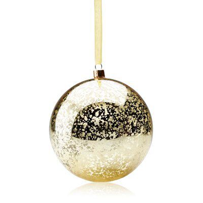 SKIP20D 100MM CRACKLE EFFECT BAUBLE GOLD