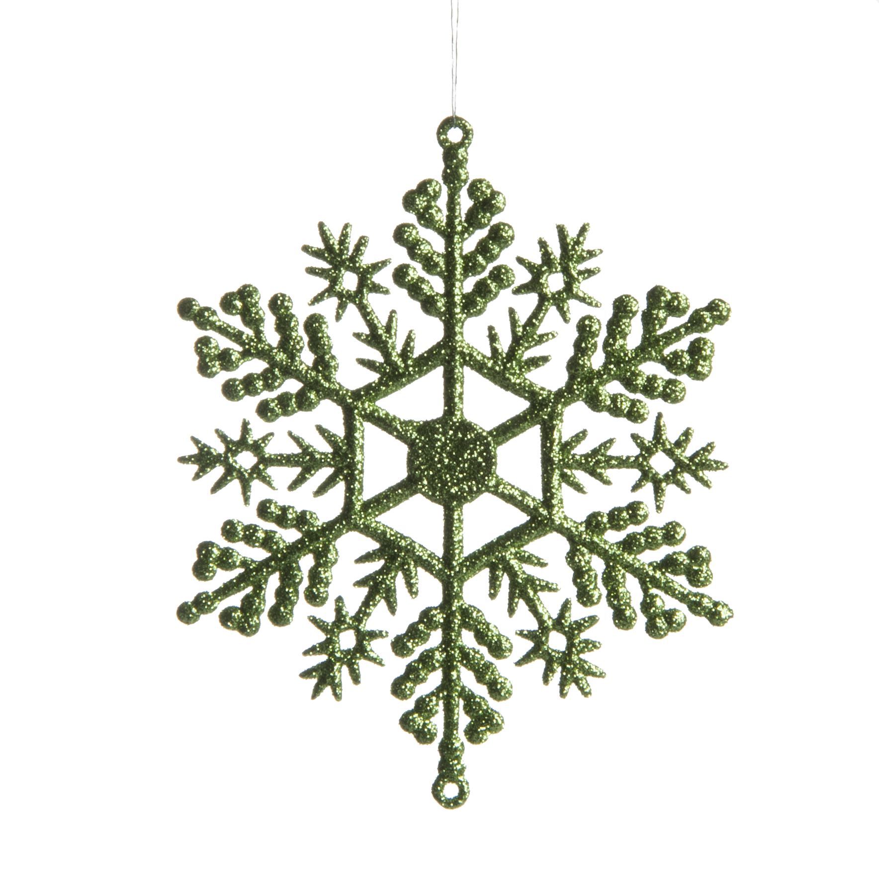SKIP20D 12PK GLITTERED SNOWFLAKE DEC GRE