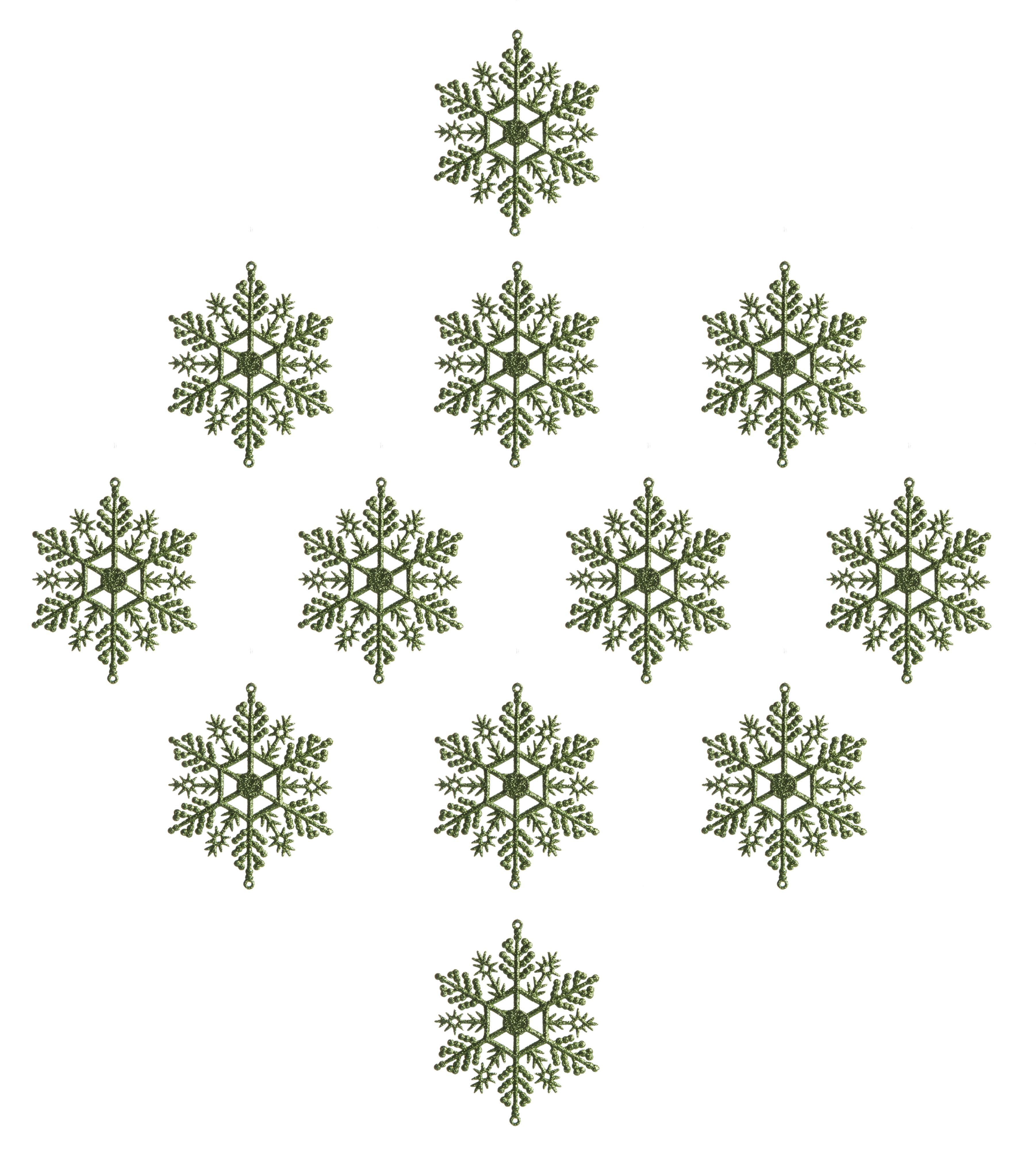 SKIP20D 12PK GLITTERED SNOWFLAKE DEC GRE